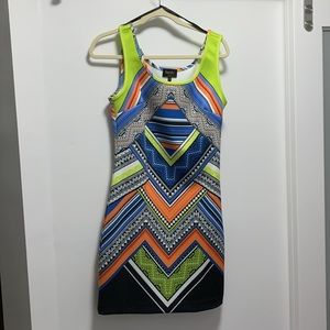 Laundry by Shelli Segal. Multicolored polyester and spandex